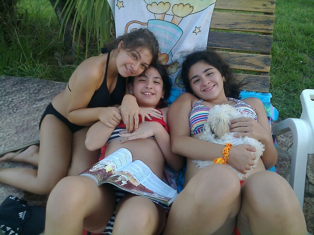 My friends and I reading in te holidays