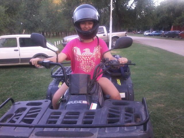 I drove the motorcycle in the house of my dad