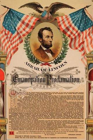 Lincoln signs the emancipation proclamation