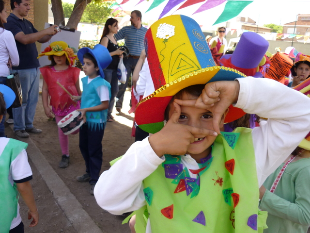 It was a party in my primary schook. I dressed as a clown. I Played the drum and the guitar. It was funny.