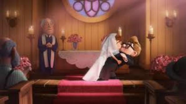 Carl and Ellie get married
