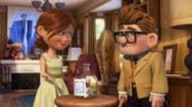 Carl and Ellie save money to fulfil their dream