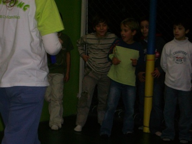 I was in my birthday party with my friends.