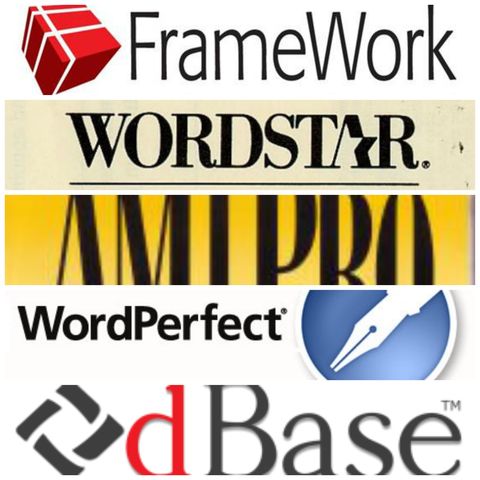 Aplicaciones como Frame Work, Wordstar, AmiPro, Wordperfect, DBASE...