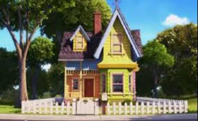 Carl and Ellie paint their house