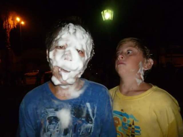 Octavio and me ran in the carnaval