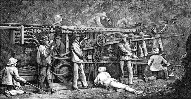 Uso de perforadora de aire comprimido