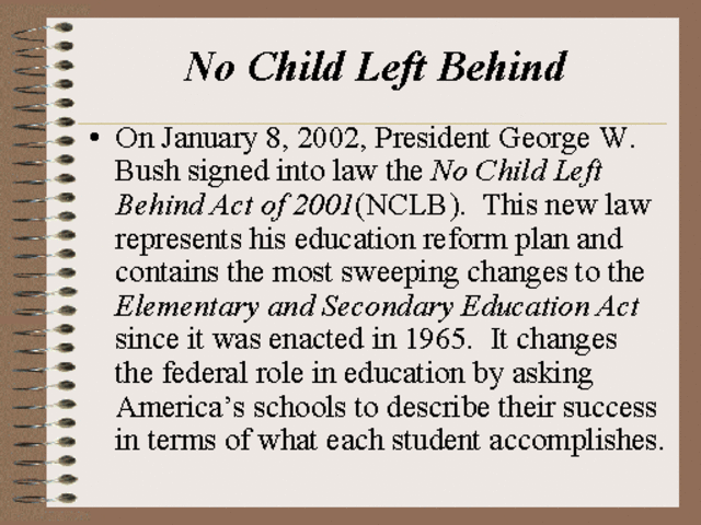 No Child Left Behind Act 2001"