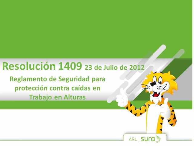 Reglamento de Seguridad para protección contra caídas en trabajo en alturas.
