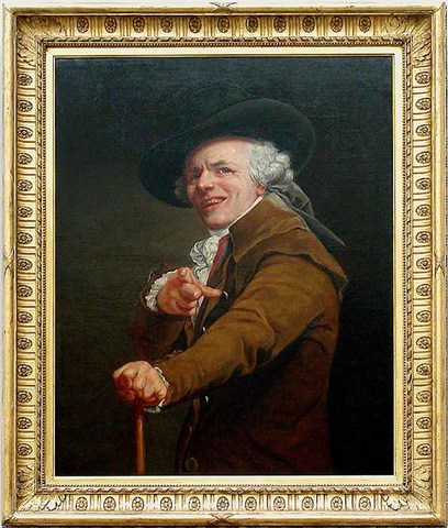 Ducreux. "Portrait de l'artiste sous les traits d'un moqueur." (1793).
