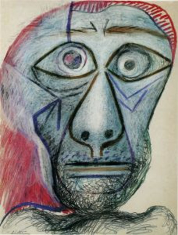 Picasso. "Self Portrait Facing Death." (June 30, 1972).