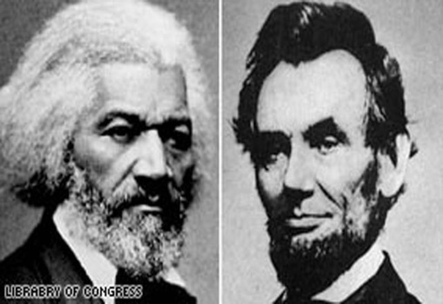 Lincoln and Douglass meet