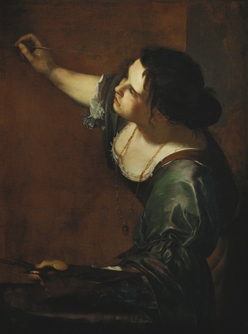 Gentileschi. "Self-portrait as the Allegory of Painting (La Pittura)." (1638-1639).