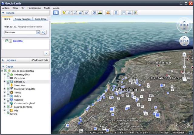 Se lanza el programa Google Earth.