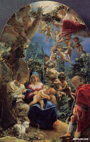 The Holy Family with the Infant Saint John - Adam Elsheimer