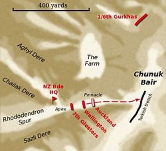 The Capture of Chunuk Bair (A map of Trenches at Chucuk Bair)