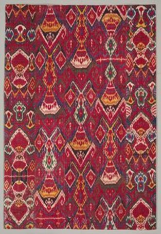 Silk ikat wall hanging, Bukhara, Uzbekistan, 1800–1850. Silk warp