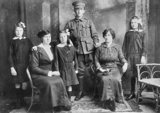 Jim Martin Arrives at Gallipoli (Jim Martin With his Five Sisters)