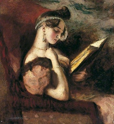 Painting A girl reading by Wiliam Etty