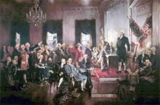 Delegates from twelve states meet at Constitutional Convention in Philadelphia