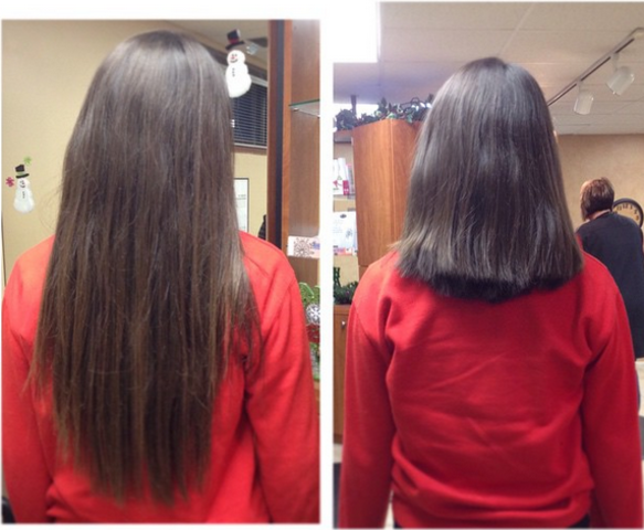 Cut off 11 inches of hair to give to Locks of love