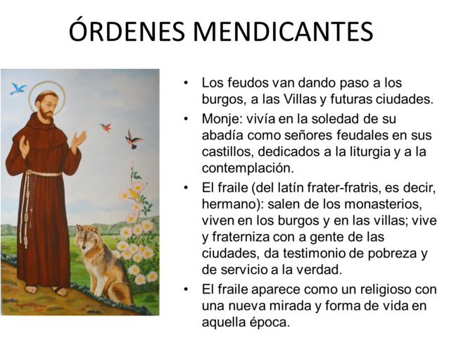 (1100-1299)LAS ÓRDENES MENDICANTES SIGLOS XII Y XIII