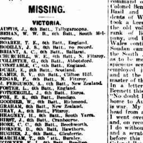 First Casualty List Appears