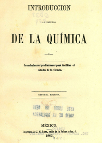 SE PUBLICA "INTRODUCCION AL ESTUDIO DE LA QUIMICA"