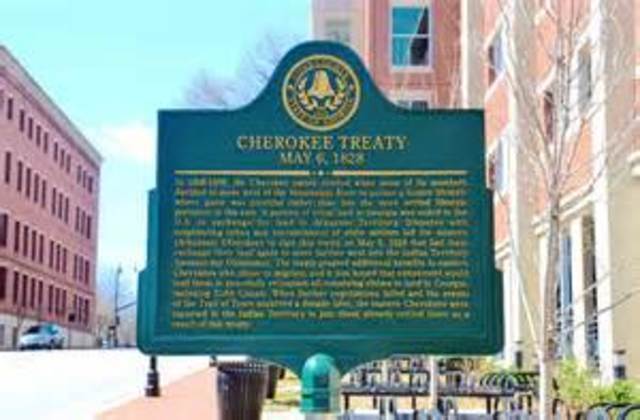 Cherokee Indians sign Treaty with United States Government