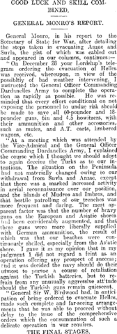 Evacuation of Cape Helles are ordered