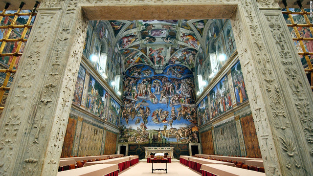 Pope Julius II asked Michelangelo to paint the ceiling of the Sistine Chapel in the Vatican
