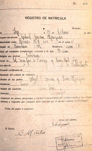 La matricula de GABO