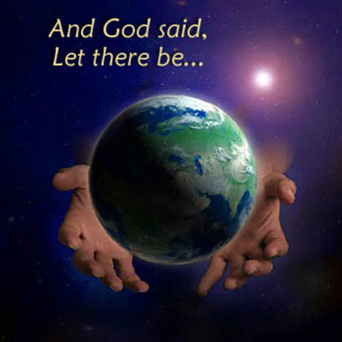 God creates the universe and men and women in his own image