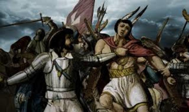 Pizarro entered the city of Cajamarca and took the Inca Emperor hostage.