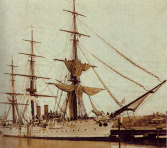 fragata  zarpa hacia la Base Naval de Puerto Belgrano a fin de alistarse para su primer viaje de instrucción.