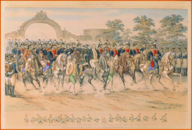 Iturbide proclama el plan de Iguala y organiza el ejército Trigarante que defenderá, las tres garantías: religión, independencia y unión.