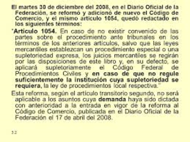REFORMA DEL  30 DE DICIEMBRE DEL 2008