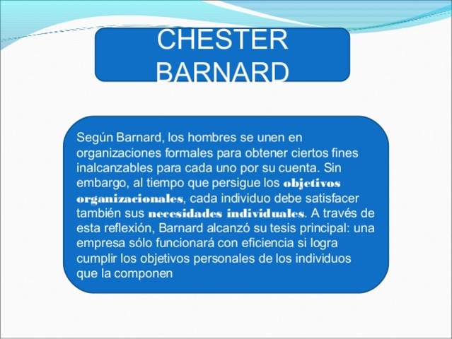 Teoria de sistemas. Chester Barnard