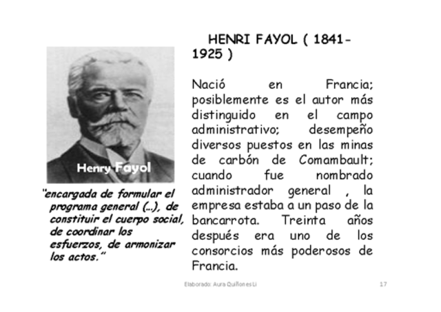 Henri Fayol (Teoría Clásica de la Administración científica)