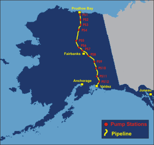 Alaskan pipe line layed down