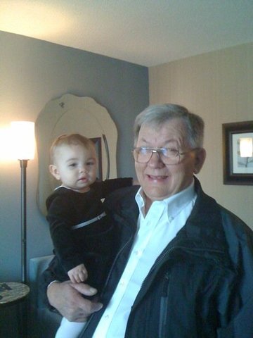 Sophia has first visit with Grandpa Steinkuller