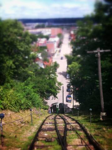 Sophia meets Grandpa Rick for the first time. First ride on a funicular
