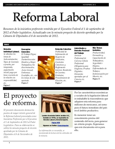 El Arduo camino a la modernidad Reforma de 2012