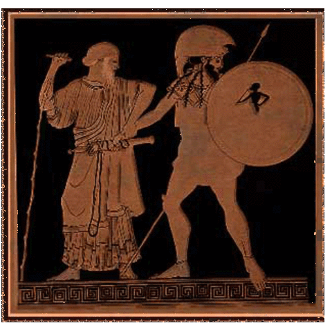 Achilles killed by the Trojans.