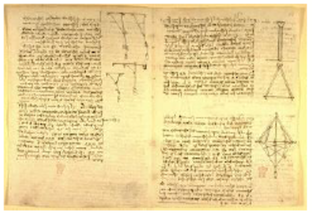 Exemplo de anotação de Leonardo Da Vinci: