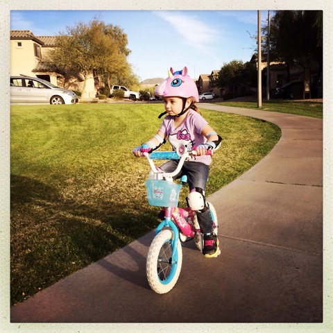 First time riding bicycle without training wheels