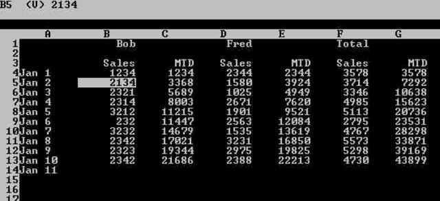 first electronic spreadsheet
