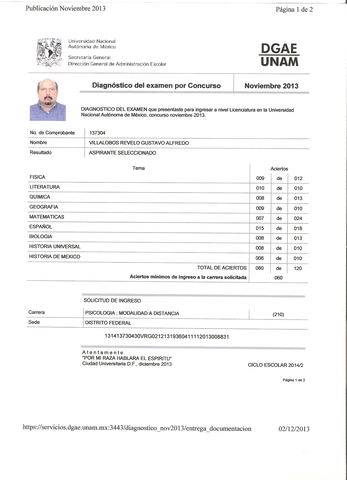 Soy aceptado en la UNAM