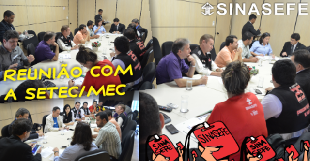 Reunião, sem avanços, entre SINASEFE e Setec/MEC