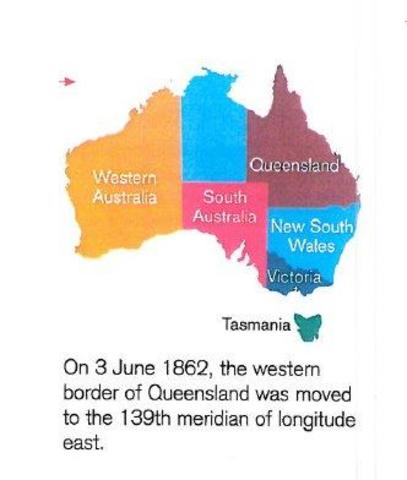 Queensland border was moved West.